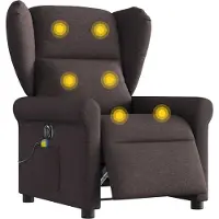 Syfax Massagesessel Elektrisch Dunkelbraun Stoff