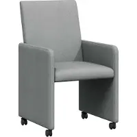 Syfax Esszimmerstühle mit Rollen 2 pcs Hellgrau 57 x 66 x 94 cm Stoff