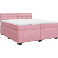 Syfax Boxspringbett mit Matratze Rosa 200x200 cm Samt