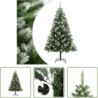 The Living Store Künstlicher Weihnachtsbaum Klappbar Beschneit 180 cm