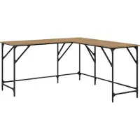 Syfax Schreibtisch Artisan-Eiche Holzwerkstoff 149 x 149 x 75 cm