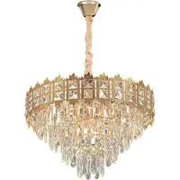 Toolight Hängelampe Mit Kristallen G049-Cp 60Cm 60Cm Gold