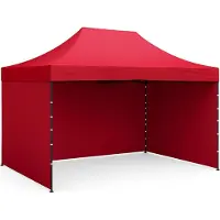 AGA Roter Scherenstand 3x4,5m, max. 324 cm Höhe, mit 3 abnehmbaren Seitenwänden, höhenverstellbar