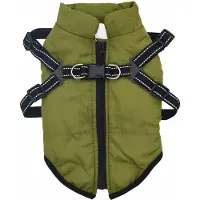 vidaXL Hundemantel Olivegrün L24 Fleece und Polyester