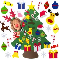Zolta Filz-Weihnachtsbaum mit Rübenschmuck für Kinder, Weihnachtsdeko aus künstlichem Filz, DIY