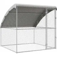 Syfax Hundekäfig mit Speicher Silber 2 x 2 x 2 m Verzinkter Stahl