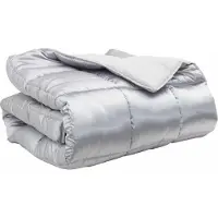 Syfax Winterbettdecke Silber 240 x 260 cm Satin und Mikrofaser