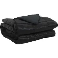 Syfax Ganzjahresbettdecke Schwarz 135 x 220 cm Satin und Mikrofaser