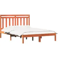 Syfax Bettrahmen Wachsbraun 205,5 x 155,5 x 100 cm Massivholz Kiefer