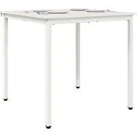 Syfax Esstisch Weiß 80 x 80 x 75 cm Massives Kiefernholz