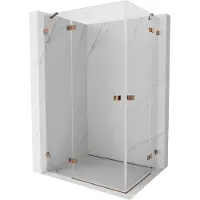 Mexen Lunar Duo Duschkabine, schwenkbar, 90 x 85 cm, transparent, Roségold - 834-090L-085P-60-00