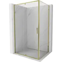 Mexen Exo Duschkabine schwenkbar 130 x 85 cm, transparent, gold - 819-130-085-50-00