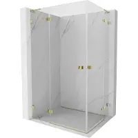 Mexen Lunar L Duo Duschkabine Schwingtür 100 x 70 cm, transparent, gold - 834L-100L-070P-50-00