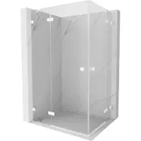 Mexen Lunar Duo Duschkabine schwenkbar 120 x 90 cm, transparent, weiß - 834-120L-090P-20-00