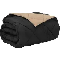 vidaXL Sommerdecke 220 x 200 cm Sommer 200 gsm Schwarz und Taupe