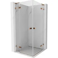 Mexen Lunar L Duo Duschkabine schwenkbar 115 x 115 cm, transparent, Roségold - 834L-115L-115P-60-00