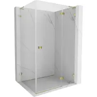 Mexen Lunar L Duschkabine, schwenkbar, rechts 85 x 80 cm, transparent, gold - 834L-085-080-50-00-P