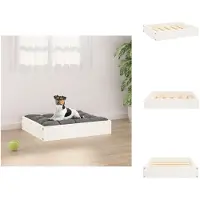 vidaXL Hundebett Weiß 51,5x44x9 cm Massivholz Kiefer - Hundebetten