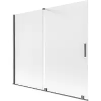 Mexen Velar Duschtür 2-flügelig verschiebbar 180 x 150 cm, mattiert, Gun Metal - 896-180-000-31-95