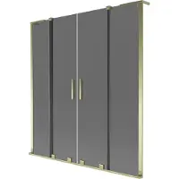Mexen Velar L Duo Badewannenfaltwand, 2-teilig, verschiebbar, 160 x 150 cm, Graphit, Gold - 896-160-003-42-50