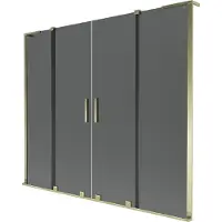 Mexen Velar L Duo Badewannenfaltschirm, 2-flügelig, verschiebbar, 170 x 150 cm, graphit, gold - 896-170-003-42-50