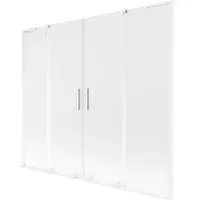 Mexen Velar L Duo Badewannenabtrennung 2-flügelig verschiebbar 200 x 150 cm, matt, weiß - 896-200-003-32-20