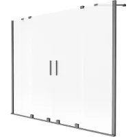 Mexen Velar Duo 2-flügelige Duschtrennwand, 170 x 150 cm, matt, gebürstet Gun Gray - 896-170-000-32-66