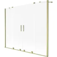 Mexen Velar Duo Duschabtrennung, 2-flügelig, verschiebbar, 200 x 150 cm, satiniert, gebürstet gold - 896-200-000-32-55