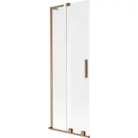 Mexen Velar L Badewannenfaltwand 2-flügelig verschiebbar 70 x 150 cm, Mattglas, Gebürstetes Kupfer - 896-070-003-31-65
