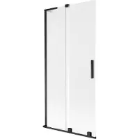 Mexen Velar L Badewannenabtrennung 2-teilig verschiebbar 95 x 150 cm, matt, schwarz - 896-095-003-31-70