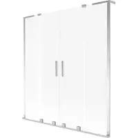Mexen Velar L Duo Badewannenfalttür 2-flügelig verschiebbar 140 x 150 cm, satiniert, Chrom - 896-140-003-32-01