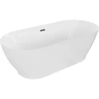 Mexen Roxy freistehende Badewanne 180 x 85 cm, weiß, Abfluss gun gray gebürstet - 51201808500-66