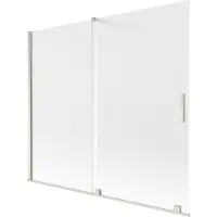 Mexen Velar Duschabtrennung 2-flügelig schiebbar 180 x 150 cm, matt, gebürstetes Nickel - 896-180-000-31-97