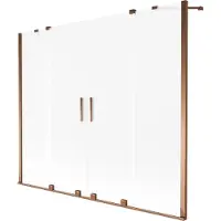 Mexen Velar Duo Badewannenabtrennung 2-flügelig verschiebbar 200 x 150 cm, satiniert, Roségold - 896-200-000-32-60