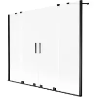 Mexen Velar Duo zweiflügelige verschiebbare Badewannenwand 170 x 150 cm, satiniert, schwarz - 896-170-000-32-70