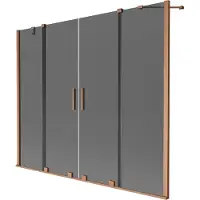 Mexen Velar Duo 2-flügelige Schiebeduschtrennwand 170 x 150 cm, Grafit, gebürstetes Kupfer - 896-170-000-42-65