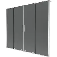 Mexen Velar L Duo Badewannenabtrennung 2-flügelig, verschiebbar 200 x 150 cm, Graphit, Chrom - 896-200-003-42-01
