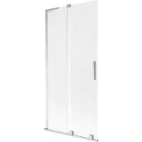 Mexen Velar L Badewannenabtrennung 2-flügelig verschiebbar 95 x 150 cm, mattiert, Chrom - 896-095-003-31-01