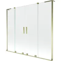 Mexen Velar L Duo Badewannenabtrennung 2-flügelig, verschiebbar 200 x 150 cm, transparent, gold - 896-200-003-02-50