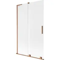 Mexen Velar L Badewannenabtrennung 2-flügelig, schiebbar 110 x 150 cm, matt, gebürstetes Kupfer - 896-110-003-31-65
