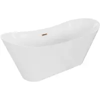 Mexen Celia freistehende Badewanne 170 x 75 cm, weiß, Überlauf Roségold - 52331707500-60