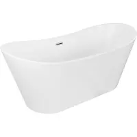 Mexen Montana freistehende Badewanne 170 x 80 cm, weiß, Überlauf gebürsteter Nickel - 52011708000-97