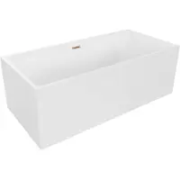 Mexen Nita freistehende Badewanne 170 x 80 cm, weiß, Überlauf gebürstetes Kupfer - 52091708000-65