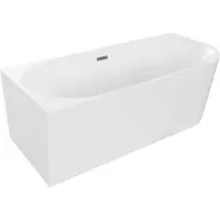 Mexen Mia freistehende linke Badewanne 170 x 80 cm, weiß, Abfluss Gun Gray gebürstet - 52691708000L-66