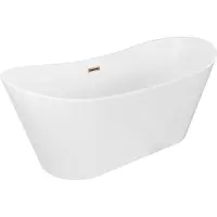 Mexen Montana freistehende Badewanne 180 x 90 cm, weiß, Überlauf Roségold - 52011809000-60