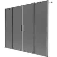 Mexen Velar Duo Badewannenabtrennung 2-flügelig schiebbar 190 x 150 cm, Graphit, Gun Metal - 896-190-000-42-95