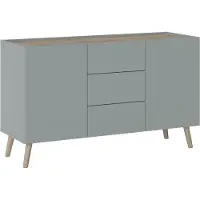 Home affaire Sideboard "Scandi", grau (platin grau, jackson hickory), B:119,8cm H:71,8cm T:41,8cm, Holzwerkstoff, Sideboards, Sideboard, Breite 120 cm