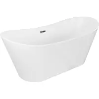 Mexen Montana freistehende Badewanne 180 x 90 cm, weiß, Überlauf Gun Gray gebürstet - 52011809000-66