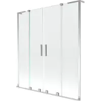 Mexen Velar L Duo Badewannenfaltwand 2-flügelig, verschiebbar 150 x 150 cm, transparent, Chrom - 896-150-003-02-01
