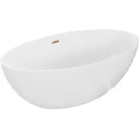 Mexen Nike Badewanne freistehend 175 x 100 cm, weiß, mit rosa Goldüberlauf - 54071751000-60